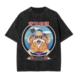 2026 Master Roshi Dragon Ball Printed T-shirt Men's and Women's Washed T-shirt High Quality Vintage Cotton T-shirt Harajuku Tops