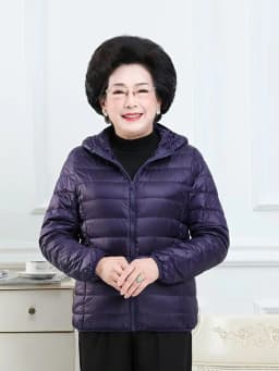 New Light Weight Short down Jacket for Middle Aged And Elderly Women Loose Fit Hooded Coat plus Size Cotton Outerwear