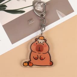 Cute Capybara Keychain Cartoon Water Dolphin Key Chain Acrylic Pendant DIY Small Charm
