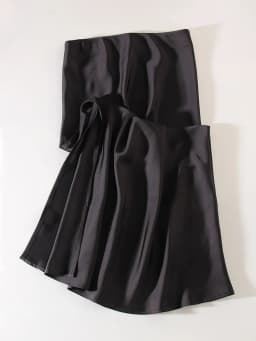 Streamgirl Maxi Solid Slit Skirts For Women Long Elegant Summer Office Champagne Satin Skirts Elastic Waist Women's Summer Skirt