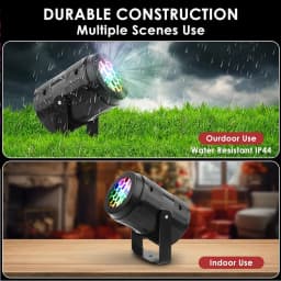 1pc Snowflake Christmas Laser Projector Light,16 Patterns Waterproof Rotating Christmas LED Stage Lights Christmas Decoration