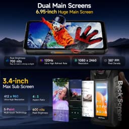 Ulefone Armor 30 Pro 5G Rugged Phone Android 14 Smartphone 6.95" 120Hz 32GB+512GB 12800mAh Night Camera 64MP NFC