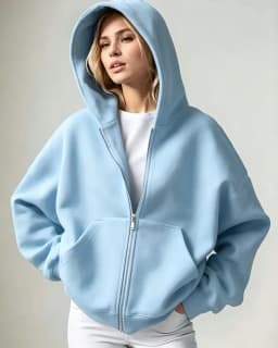 2026 Women Solid Full Zip Up Hoodie Casual Loose Pocket Hooded Jacket Soft Long Sleeve Sweatshirt Autumn Winter Couple Outerwear
