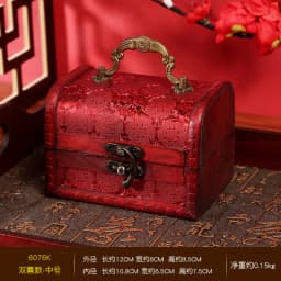 Hot-Selling Antique Retro Wooden Crystal Packaging Box with Green Stone - Yuan Datou Jewelry Storage Box