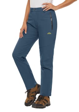 MAGCOMSEN Women's Ski Pants Winter Fleece Lined Waterproof Warm Snow Trekking Hiking Pants Outdoor Trousers Female