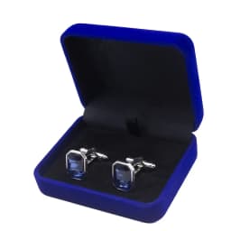 High-end Flocked Cufflink Box Men's Business Gift Box Stud Packaging Flip-top Velvet Storage Box Wedding Souvenir Gift Box