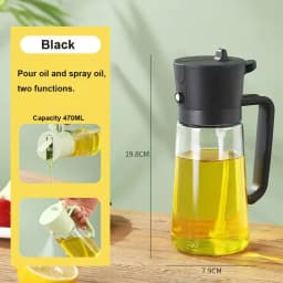 500ML 2-in-1 Dual Use Plastic Olive Oil Sprayer Dispenser Spray Pour Bottle Vinegar Mister Air Fryer BBQ Salad Kitchen Tools