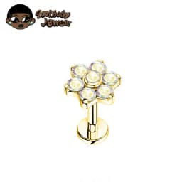 ASTM F136 Titanium Flower Piercing 16G 18G Internal Thread Labret Tragus Helix Conch Piercing Lip Nose Body Piercing Jewelry