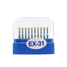 10pcs/box Dental carbide burs Diamond FG High Speed Burs for Polishing Smoothing Dental Burs Drills EX-26 EX-31