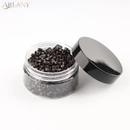 1000Pcs Micro Beads Hair Extension Tool 5mm Lined Beads Premium Silicone Beads for I Tip Hair Extensions Microlink Beads