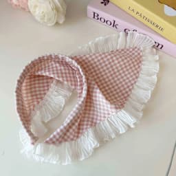 1 country-style lace headband, new triangular headband, French retro checkered sweet and cute headscarf