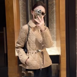 Lightweight Cotton Jacket Women's Spring Autumn Diamond Patterned Frock Coat Slim Fit Quilted Top High-End Feel