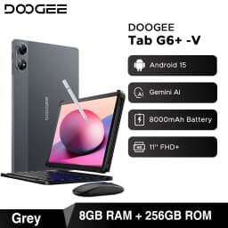 DOOGEE Tab G6+ Tablet Android 15 Gemini Al 11'' Display Dual Speakers 8000mAh Battery 8GB 256GB Support Widevine L1 Smart Pad