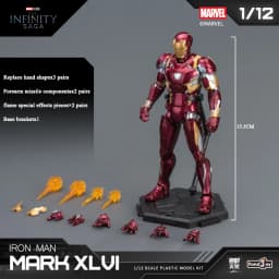 Fondjoy Anime Figure Iron Man MK46 Model Kit 1/12 Infinity Saga Ironman Mark 45 Mark 46 Assembly ABS Joint Movable Kids Toy Gift