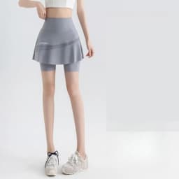 Fake Two Short Skirt Pants with Summer Pockets Crotch Half Skirt for Women High Waisted Oversized Quick Drying Sports Yoga Pants