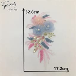 1 piece for sale lace chest decoration 3D three-dimensional flower sequin embroidery DIY clothing craft supplies accessories