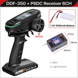 DUMBORC DDF-350 Transmitter with Receiver 2.4G 10CH Digital Radio Remote Controller for RC Car Boat Tank LCD FHSS System