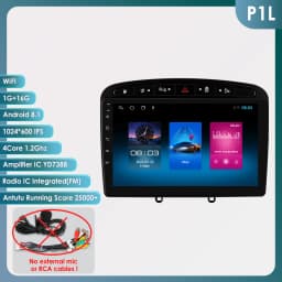 Snapdragon 6115 Carplay Android 14 Auto radio for Peugeot 308 308SW 2007-2015 408 Autoradio GPS 360 Camera multimedia 2din RDS