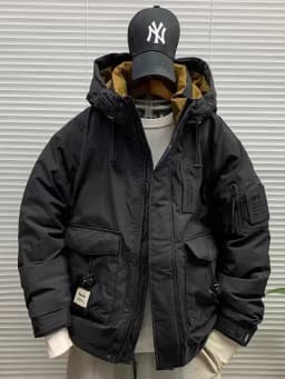 New 2025 Men's Parka down Jacket Thickened Warm Casual Loose Fit White Duck Feather Workwear Style Windproof Youth Fashion