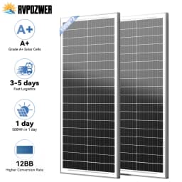 RVPOZWER 12.8V 400/200/100W Rigid Solar Panel 12BB N-Type Solar Cells Monocrystalline Silicon Waterproof Solar Panel Home/RV
