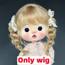Blyth doll wig soft wavy curving air bangs Long hair Short hair High Ponytail for Big Size Head Doll DianDian Wig 9-10 inch