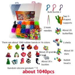 600-1500pcs+ Colorful Loom Bands Set Candy Color Bracelet Making Kit DIY Rubber Band Woven Bracelet Kit Girls Craft Toys Gifts