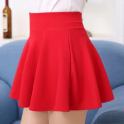 plus Size Summer Short Skirt for Square Dance And Sailor Dance High Waist A-Line Pleated Skirt Style Color Polyes...