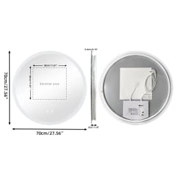 50/60/70/80CM LED Round Bathroom Mirror Anti-Fog, Dimmable, Backlit Vanity Mirror for Wall 3 Colors, Memory Function