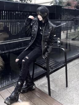 American Retro Black Short Jacket Women's Spring Autumn 2026 Slimming Casual Motorcycle Leather Clothes Punk Style Zipper