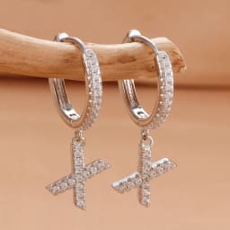 Nidin Hot Sale Initial A-Z Letters Mini Small Hoop Earrings Gold Color Zircon Jewelry Alphabet Fashion Christmas New Year Gift