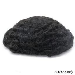 ISKIN Men Toupee Human Hair Curly Thin Skin PU Men's Capillary Prosthesis With Knots Indian Remy Hair System Unit Natural Wigs