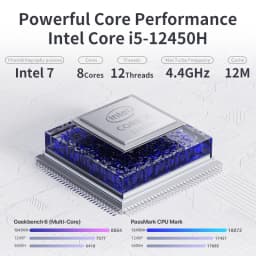PELADN Mini PC Intel i5-12450H(up to 4.4GHz), WiFi 6/ BT5.2 3-Year Warranty Micro PC for Gaming & Office Barebone