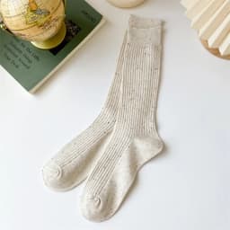 Women's Long Socks High Quality Autumn Winter Warm Thick Middle Tube Candy Color Korean Style Trend Elegant Pile Socks For Women