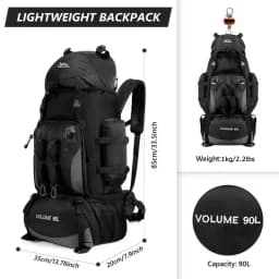90L Waterproof Hiking Backpack Camping Rucksack Large Capacity Travel Outdoor Sports Bag for Trekking Backpacking and Adventure
