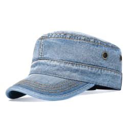 VOBOOM Washed Cotton Military Cadet Army Caps for Men Unique Design Adjustable Vintage Flat Top Hats with Air Hole