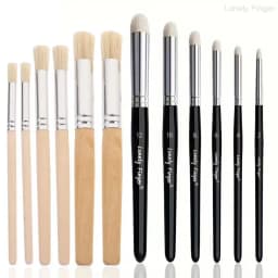 Miniature Paint Brushes Drybrush Set, Acrylic Paint Brushes for Oil, Watercolors, Tabletop, Figurine