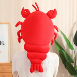20-80CM Kawaii Cartoon Simulation Anime Stuffed Big Lobster Plush Toy Cute Crab Plush Toy Lobster Hat Handmade Doll