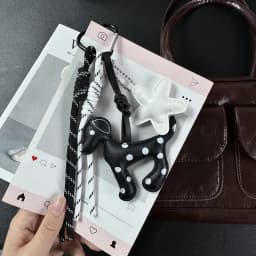 Cute Dog Bag Charm Kawaii Keychain with Star Pendant for Backpack Purse Decor Gift for Dog Lovers Women Girls