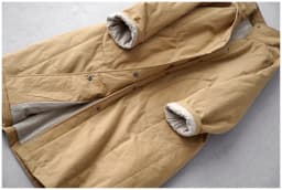Trendy Quilted Maxi Coat for Women - Stand Collar Button Closure Long Jacket with Side Pockets for Fall Layering