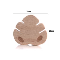 10Pcs Beech Beads Heart Butterfly Rainbow Elephant Flower Animal Wooden Beads for Bbay Chew Teether Beads Pacifier Clips Chain