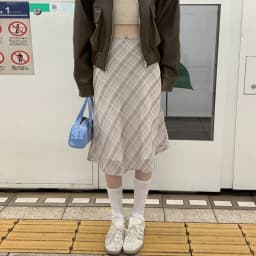 New Chic Plaid High Waist Knee-Length Fish Tail Skirt Color Block Vintage Style Commute Design Half Body Skirts for Women