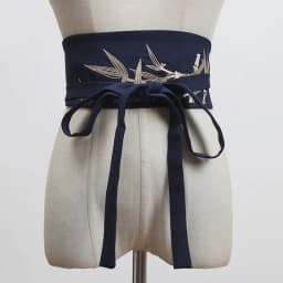 [EAM]  Black Embroidery Bandage Split Long Wide Belt Personality Women New Fashion Tide All-match Spring Autumn 2026 1Y820