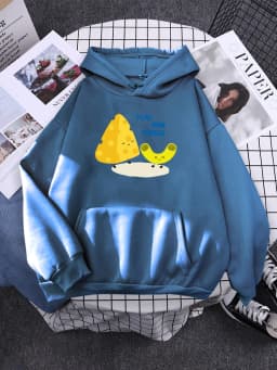 Cartoon Friendly Mac And Cheese Womens Clothes Loose Fashion Hoody Simplicity Casual Sweatshirt Female Fleece Autumn Hoodies