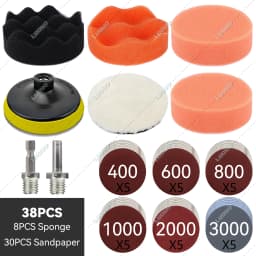 3/4/5/6 inch Car Detailing Polishing Buffing Sponge Wool Pad Headlight Restoration Sandpaper For Sanding Waxing Cleaning Washing