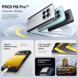POCO M8 Pro 5G Smartphone Global Version Snapdragon 7s Gen 4 6.83" 1.5K 120Hz display 6500mAh battery 100W Charging NFC