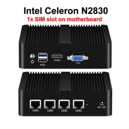 Fanless Mini PC Soft Router Intel Celeron J6412 J4125 J1900 N2830 N150 4x Ethernet 2.5G Intel I226V NIC Friewall Appliance