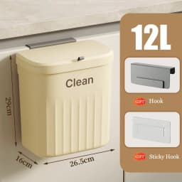8.5/12L Hanging Trash Can For Kitchen Cabinet Door Wall Mounted Recycling Garbage Basket with Lid Bathroom Kitchen Accessories