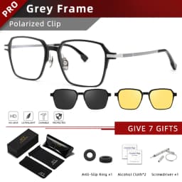 CLLOIO 3 In 1 Magnet Clip On Myopia Glasses Men Women Anti Blue Ray Prescription Polarized Sunglasses Hyperopia Reading Glasses
