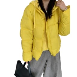 2026 Winter New Solid Color Long-sleeved Cotton Jacket Women's Fashion Versatile Hooded Bread Loose Korean Version Thick Coat