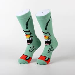 Funny Yellow Sponge Cartoon Square Anime Character Octopus Tentacles The Crab Boss Socks Men Women Breathable Cotton Stockings